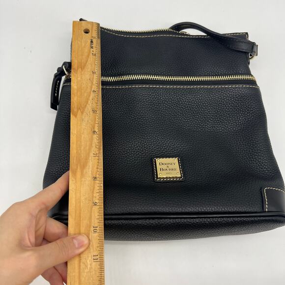 Dooney & Bourke Pebble Leather Crossbody Purse Black Color - Picture 9 of 15